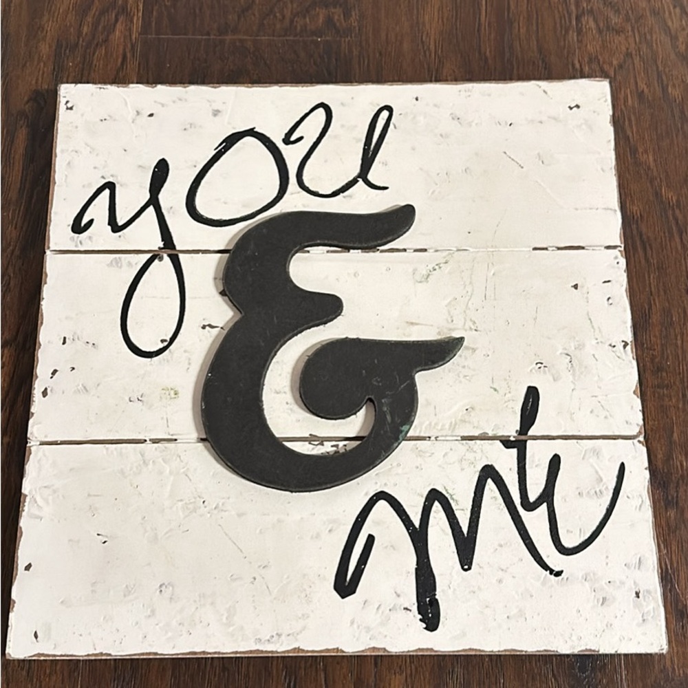 Wooden “You & Me” square wall decor!